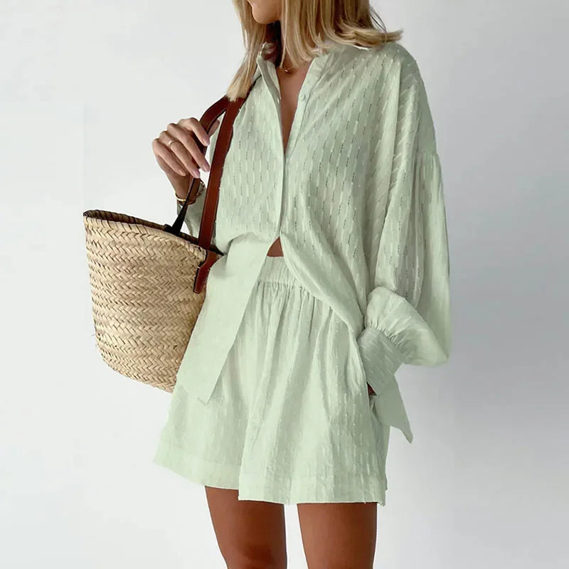 ASHLEY | Utility Cover-Up Two-Piece Shorts Set