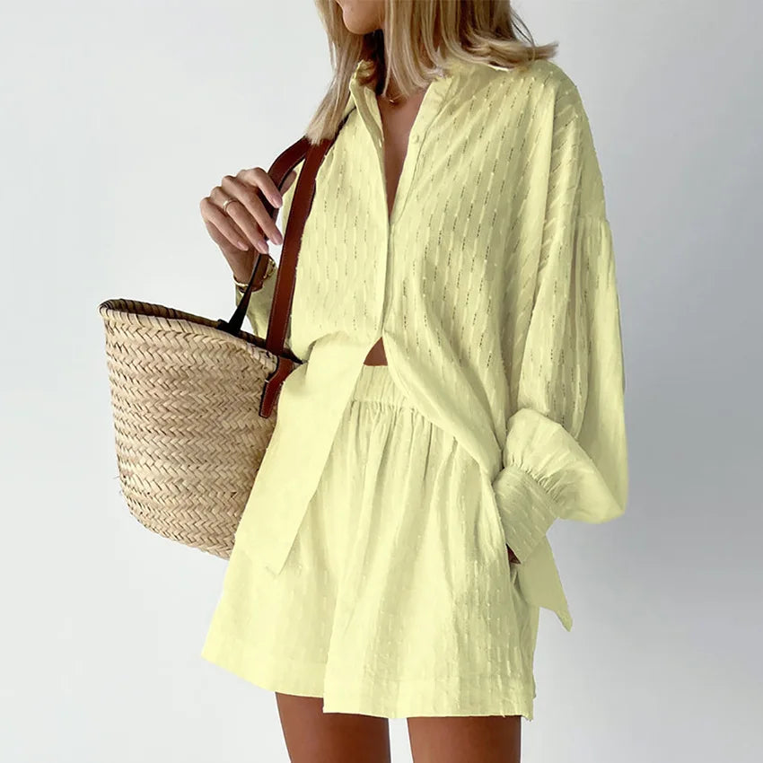 ASHLEY | Utility Cover-Up Two-Piece Shorts Set