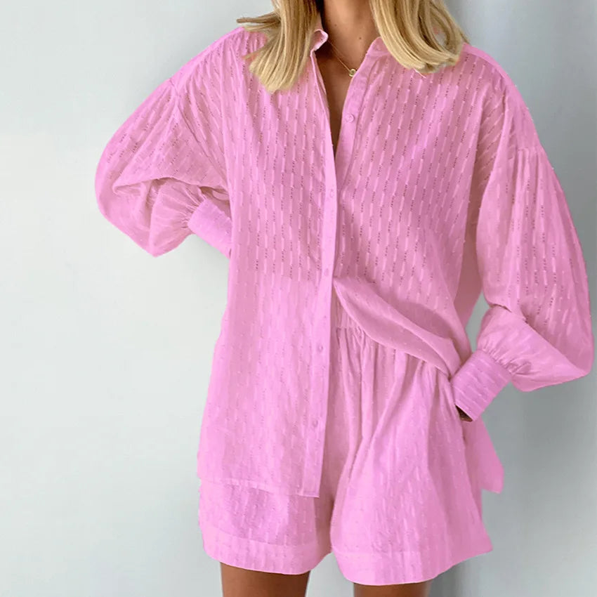 ASHLEY | Utility Cover-Up Two-Piece Shorts Set